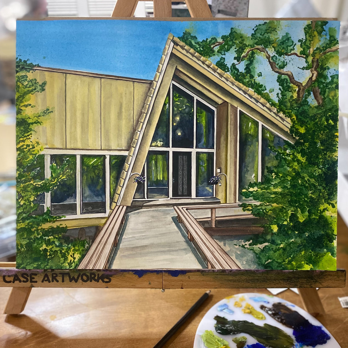 CUSTOM Home Watercolor Painting - 8x10 inches