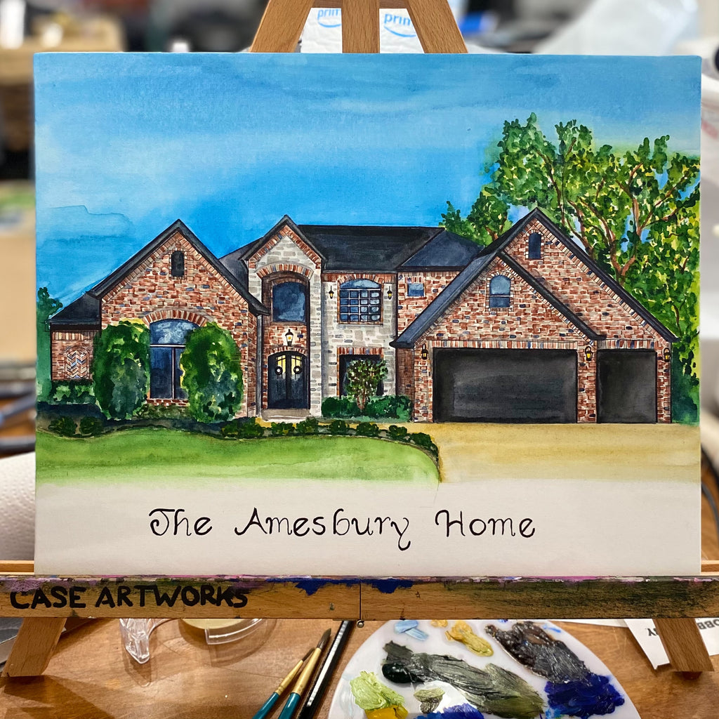 CUSTOM Home Watercolor Painting - 8x10 inches